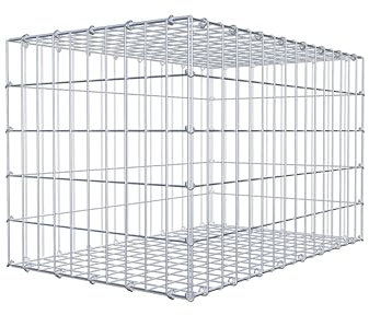 GABIONA Gabione 80 × 50 × 50 cm (L x H x T) – Steinkorb aus 4 mm Draht, Maschenweite 5 × 10 cm, C-Ring Verschluss + Gratis-Zange – ideal für Sichtschutz, Gabionenzaun, Gartenmauer und Steinkorbwand