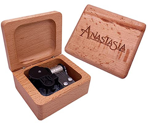 Youtang Anastasia Spieluhr, geschnitzt, Holz, Spieluhr, Aufziehmechanismus, Geschenk für Weihnachten, Geburtstag, Valentinstag, Melodie einmal am Dezember (Silber)