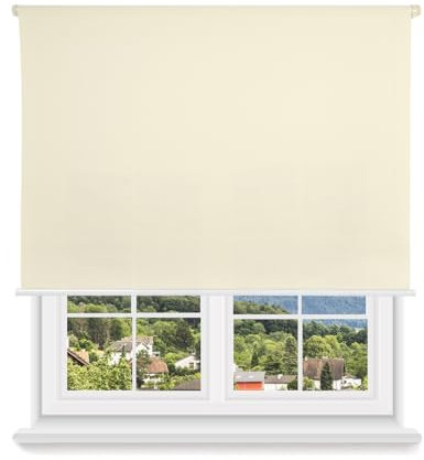 HOME MERCURY - Estor Enrollable translúcido Liso (135x180 cm, Beige)