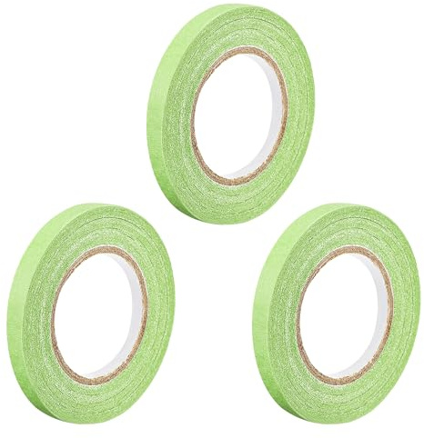 sourcing map 20m x 7mm Krepppapier Klebeband Hellgrün, 3 Rollen Universal Maler Kreppband Selbstklebend Malerkrepp Abklebeband für Malerarbeiten Dekoration zum Streichen Lackieren Renovieren
