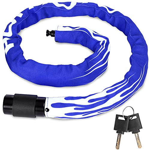 Homoto Lucchetto Catena Antifurto con 2 Chiavi, 100 cm in Acciaio per Protezione Solare ad Alta Sicurezza da 6 mm per Biciclette Moto Scooter