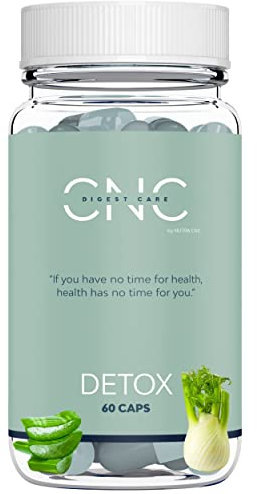 CNC Detox - Herbal Formula with Aloe Vera, Activated Charcoal & Fennel Extract | Supports Weight Loss, Digestion & Fluid Balance | with 100B Probiotics for Parasite,Gut and Colon Cleanse | 45 Servings