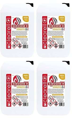 Clearell 80L | Pack of 4 | 80 Litres Premium Quality Kerosene Paraffin Heater Heating Oil Fuel | Compliant to BS2869C2