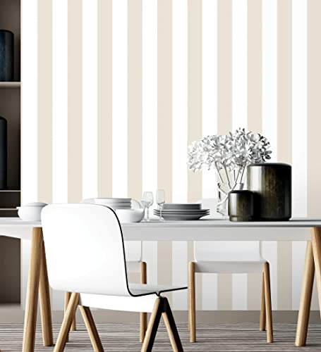 GAULAN 500680221 - Carta da parati a righe beige e bianche per pareti soggiorno camera da letto corridoio sala da pranzo testada del letto ingresso scala - Campione DIN A4