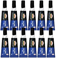 Pattex Sekundenkleber Ultra Gel, extra starker & flexibler Superkleber, stoß- & wasserresistentes Sekundenkleber Gel für z. B. Gummi, Leder, Holz, 12 x 10g