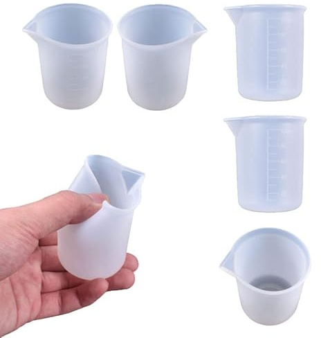 zalati Messbecher 6 Stück 100 ml Silikon Werkzeuge Mischbecher für DIY Harz Kleber Basteln