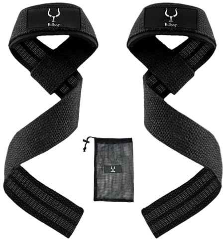 Bullstep® - Cinghie Sollevamento Pesi | Gym Straps | Fascette Palestra per Stacchi | Lifting Straps | Fasce Palestra polsi Deadlift Straps Palestra Uomo Donna