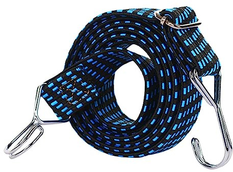 Bungee-Bungee mit Haken, 1 Stück 4 m Lange Gepäckgurte, Gummiseil mit Metallhaken, Flache Gummi-Spannseile, extra Starke Spanngurte