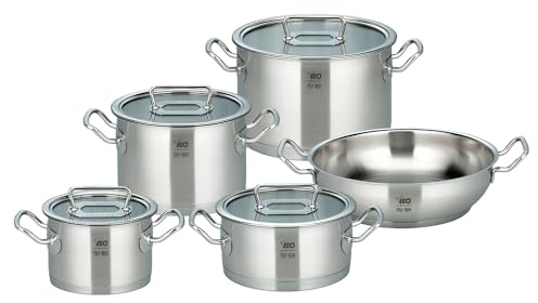 ELO Kochtopf-Set - Edelstahl - mit Glasdeckel - 5-teilig