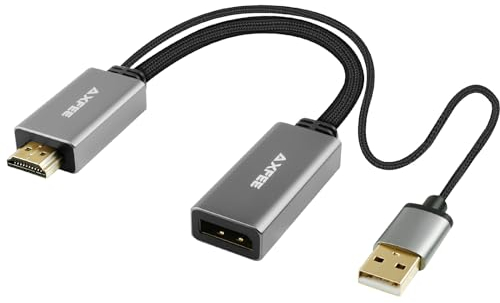 AXFEE HDMI to DisplayPort Cable, 4K@60Hz Displayport to HDMI Monitor Cable, Hdmi Source to Displayport Converter Adapter, High Speed HD Male to DP Female Compatible with Devices with hdmi Output Port