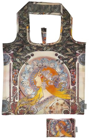 Fridolin Art Edition Eco Bag in Bag - 2 in 1 Tragetasche mit berühmten Kunstmotiven aus 100% recyceltem PET – Robuste und platzsparende Einkaufstasche (45,5 x 68,5 cm, gefaltet 15,5 x 9,5 cm