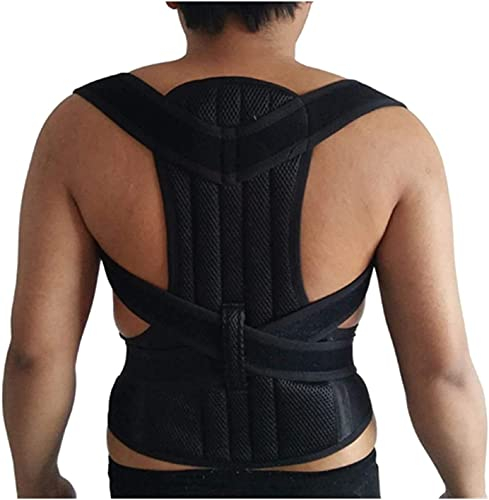 Haltungskorrektur für Männer und Frauen, Rückenstütze, Geradehalter, Rückenbandage, Wirbelsäule, Korsett, Gürtel, Unterstützung für schlechte Körperhaltung, Korrekturgürtel, 5 Größen (schwar