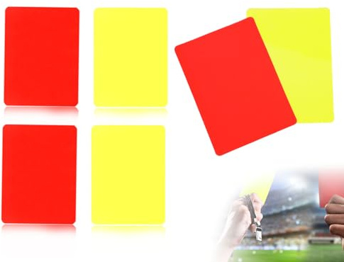 Lhbwhiz Schiedsrichter Karten Set,Gelbe und Rote Karte Sport Fußball Schiedsrichter,Disziplinarkarten,Schiedsrichter-Tool,für Basketball FußBallspiel Schulsport(7.5 * 10.5CM)
