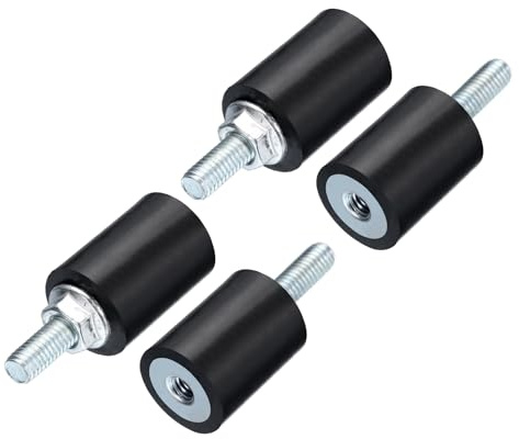 QUARKZMAN 4 Stück M5x15mm Gummipuffer mit Gewindebolzen 15x20mm Männlich Weiblich Gummidämpfer Gummifüße Anschlagpuffer Schwingungsdämpfer Klimaanlage mit 4 Stück M5 Sicherungsmuttern