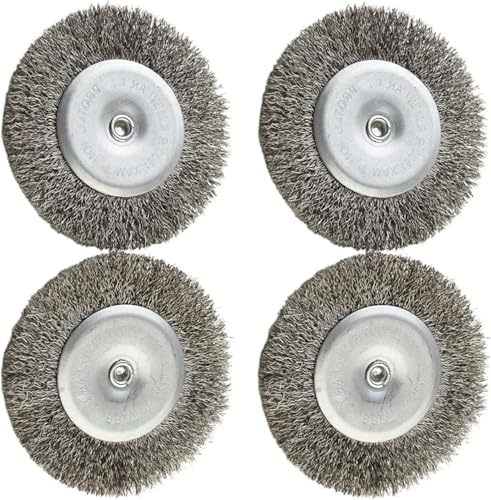 YUETTYY 4 Pcs Rotary Steel Wire Wheel Brush,100mm Replacement Wire Brush Joint Cleaner Fit for EFB 400 and EFB 401 Blister Electric Joint Brush (Diameter 6mm Shank)