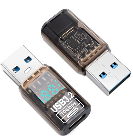 USB zu USB C Adapter (2 Pack), USB C Buchse zu USB 3.2 Stecker Adapter | Typ C zu USB A Konverter für schnelles Aufladen und Datensynchronisation 60W 10Gbps Kompatibel mit MacBook, Samsung