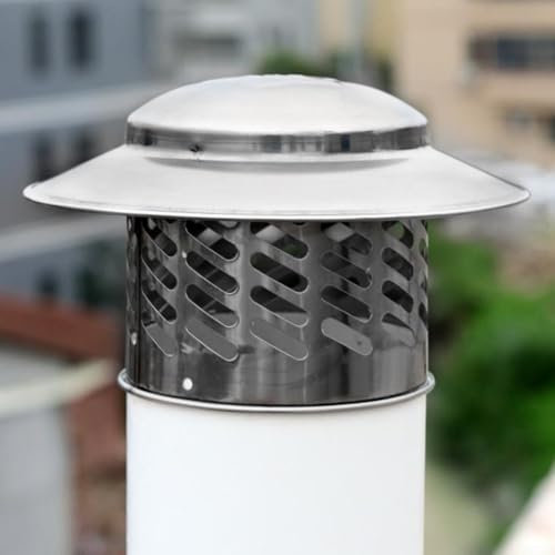 ReachMall Stainles Steel Chimney Cap, Ducting Pipe Woodburner Flue Liner Ventilation Pipe,Exterior Wall Fresh Air Outlet, Chimney Pot Roof Cowl Rain Cover(80mm（3inch）)