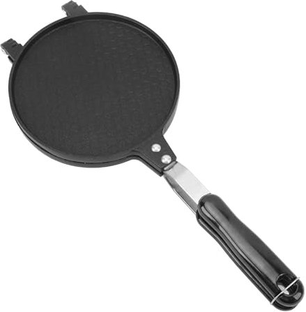 Stick Proof Eggs Roll Maker Pancake Griddle, 6.8 Inch Egg Roll Press Pan, Aluminum Stove Top Tortilla Press Pan with Handle, Stove Top Pan for Kitchen (Grid Style)