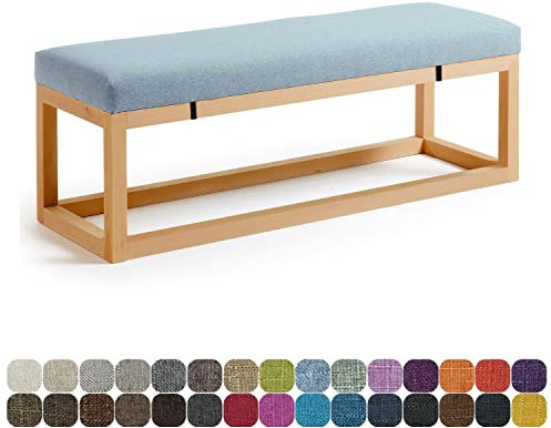Polsterauflage Sitzbank Auflage 170x29x8cm mit Gummibändern Hellblau