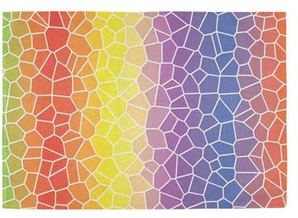 Rainbow Trendy Gold placemats for Dining Table wipeable Reusable placemat Washable placemats for Kitchen Table underplate mat Dining Table placemats Set of 6 12x18