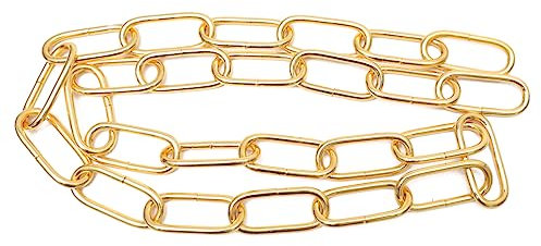 Veemoon Cadena De Eslabones Para Lámpara De Techo De Hierro Dorada 4 Mm De Grosor, Resistente Hasta 20 Kg, Uso Para Colgar Lámparas y Objetos Decorativos, Largo 1 Metro