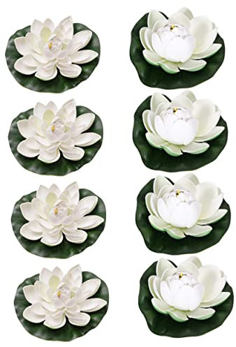 TOPBATHY Elegante Schwimmende Teichblumen 8 Stück Grün Künstliche Seerosen Dekoration Für Und Garten