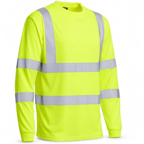 Blackrock Hi-Vis Long Sleeve T-Shirt, Yellow High Visibility Work Top, for Men Women Unisex, Work Utility & Safety PPE Workwear, EN20471 Class 3 Certified - Size XL