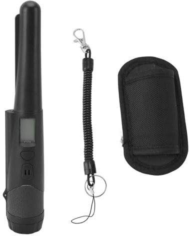 Handheld Pin Pointer Wand, IP66 Water Proof LCD Screen Metal Detector Pinpointer Built in Flashlight Portable Treasure Pinpointing Finder Probe (Black)