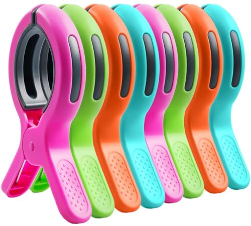 8 Stück Handtuchklammern für Strandliegen, Strandtuchklammern Groß, Winddichte Strandtuch Klammern, Handtuchclips für Strandliegen, Handtuch Klammern für Kleidung, Sonnenliegen, Badetuch, Esstisch