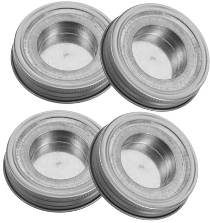 COLLBATH Candle Jar Lids Mason Jar Candle Holder Regular Mouth Lid Inserts Rustic Tealight Holder