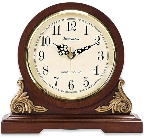 Orologio da camino antico a batteria - con vetro HD e quadrante di facile lettura for l'arredamento del soggiorno, della camera da letto, dello scaffale, del camino e della fattoria