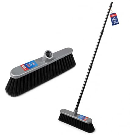 Soft Bristle Broom with 1.2M Long Handle – Indoor Sweeping Brush for Tiles, Wood, Laminate Floors – Lightweight Broom for Home, Kitchen, Patio, Garden and Office Cleaning (Pack of 1) - By Best House