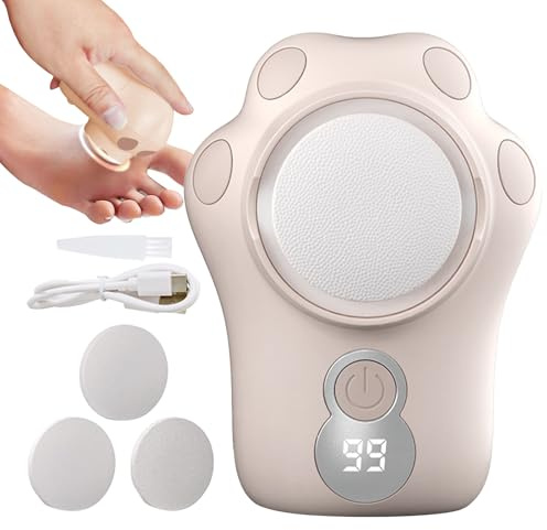 Racloir électrique pour pieds | Grattoir à talon pour talons fissurés – Outil de pédicure avec compartiment de nettoyage UV intégré pour adultes, personnes âgées, femmes, hommes