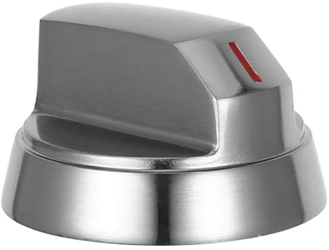 Bouton de Cuisinière à Gaz en Métal 8mm, Argenté, 1 Pièce | Alliage de Zinc, Prise Confortable et Surface Lisse, Installation Facile, Cuisine et Camping