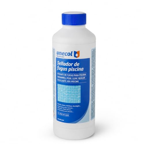 Unecol - Sellador de Fugas Piscina Unecol 1L – Repara Grietas y Filtraciones sin Vaciar – Apto para Gresite, Liner, PVC, Hormigón – Agua Dulce o Salada