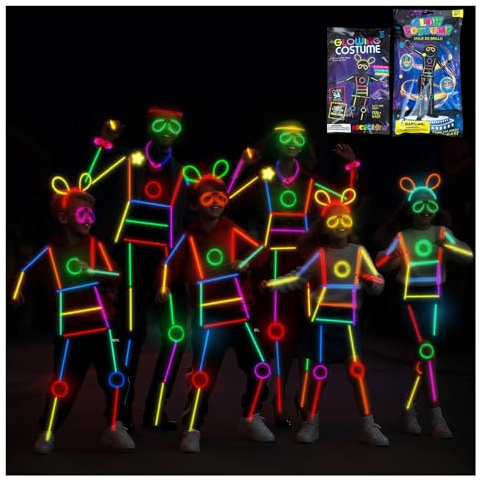 YUNHENTONG Braccialetti Fluo 230 Pezzi Braccialetti Luminosi Fluorescenti con Connettori Bracciali Fluo per Bambini Festival, Halloween, Natale, Capodanno