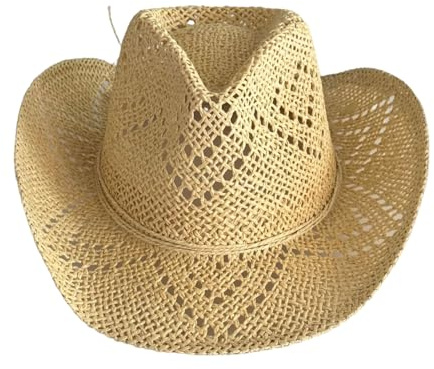 Straw Cowboy Hats Cowgirl Hat Western Cowboy Hat Rancher Hat for Men Women, Exquisite Decoration Band