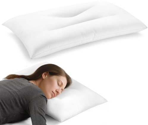 Ultra Thin Pillow for Sleeping – 2.75 Flat Pillow with Soft Down Alternative Fill, Slim Low Loft Design for Comfortable Stomach Sleeper Support, 100% Cotton Cover, Machine Washable, 20 x 26