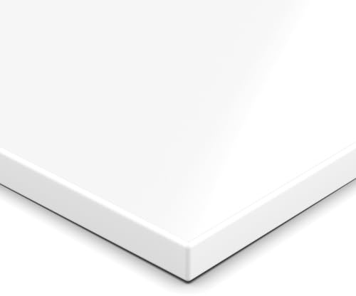 AUPROTEC träplatta 19mm 70x40 cm | perfekt för hyllor, konsoler, regal och gör-det-själv | Vit | 1 mm ABS-kant