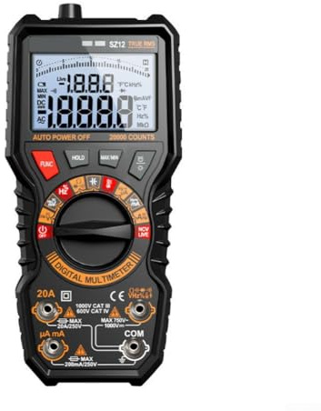 Tester condensatore, multimetro digitale intelligente a doppio tubo con display di tensione ad alta resistenza allo svincolo (SZ12)
