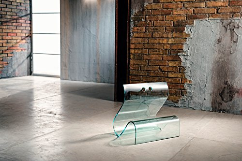 Imago Factory Papyrus | Zeitschriftenständer aus gebogenem Glas – moderner Zeitungsständer für Wohnzimmer oder Büro, eleganter Zeitschriftenhalter, Zeitschriftenständer aus transparentem Glas