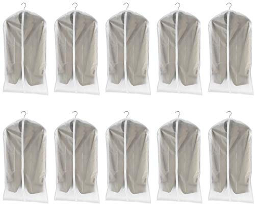 dystaval Kleidersäcke,10 Stück Kleidersäcke mit Reißverschluss, 60 x 100cm Kleiderschutzhülle Transparent Atmungsaktiv für Kleider und Anzüge,Kleiderhüllen,Schutzhülle Kleidung Jacke Mantel Kleider