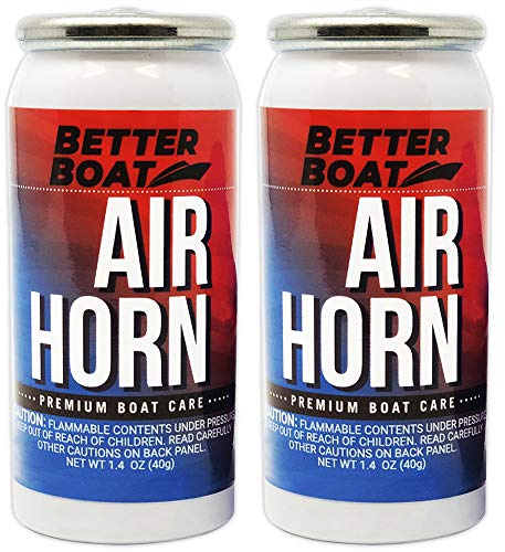 Air Horn Refill Cans 2 Pack 1.4 oz, 120 dB Replacement Compressed Gas for Better Boat Handheld Air Horn, Made in USA - Better Boat