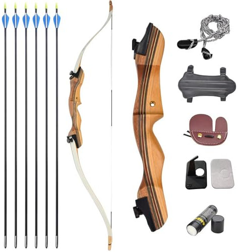 MILAEM 54 '' 48 '' Bogenschießen Recurve Bogen mit Saugerpfeilen 12lbs 14lbs 16lbs Take Down Langbogen Kinder Jugend Bogen Outdoor Jagd Rechte Hand (54'', 14lbs)