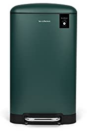 Les Collectors Poubelle de Cuisine à pédale Acier Inoxydable n°863, Capacité 40 L, Seau intérieur Amovible, Design élégant Finition Mat, Fermeture Couvercle silencieuse, Vert Canard