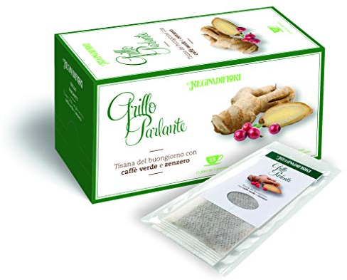 Regina di Fiori - Grillo Parlante. Tisana con Caffè Verde e Zenzero. 4 Box da 15 Filtri da 3g (60 Filtri Totali)