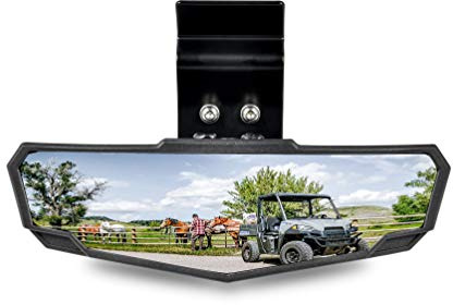 UTV Center Rear View Mirror, SAUTVS Premium Convex RearView Mirror for Polaris Ranger 570 900 1000 Crew/Can Am Defender 2015-2021 Accessories