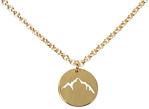 DAHEIM Halskette Berge - filigrane Mountain & Gipfel Kette für Damen und Frauen, Heimat-Schmuck Gebirge und Wandern aus Edelstahl (silber-farben oder vergoldet) DHK281