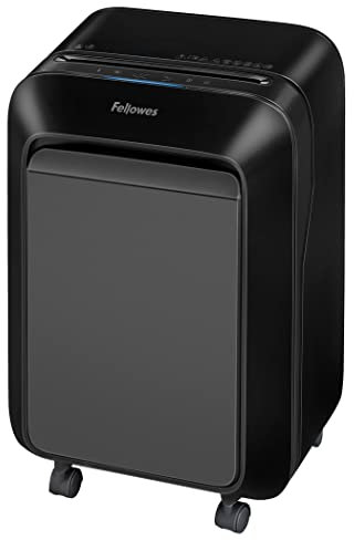 Fellowes 16 Sheet Paper Shredder for Office Use - 100% Jam Proof Mini Cut Shredder - LX210 Shreds for 20 Minutes - Powershred Office Shredder with Large 23 Litre Pull-Out Bin - DIN Level P4 - Black