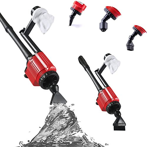 Upgraded Electric Gravel Cleaner Fish Tank, 6 in 1 Sludge Extractor, Tank Siphon, Water Changer, Sand Cleaner, Water Flow, Water Shower, 18.5-45.27 Syphon Fish Tank Vacuum Cleaner, 28W, 1800L/h